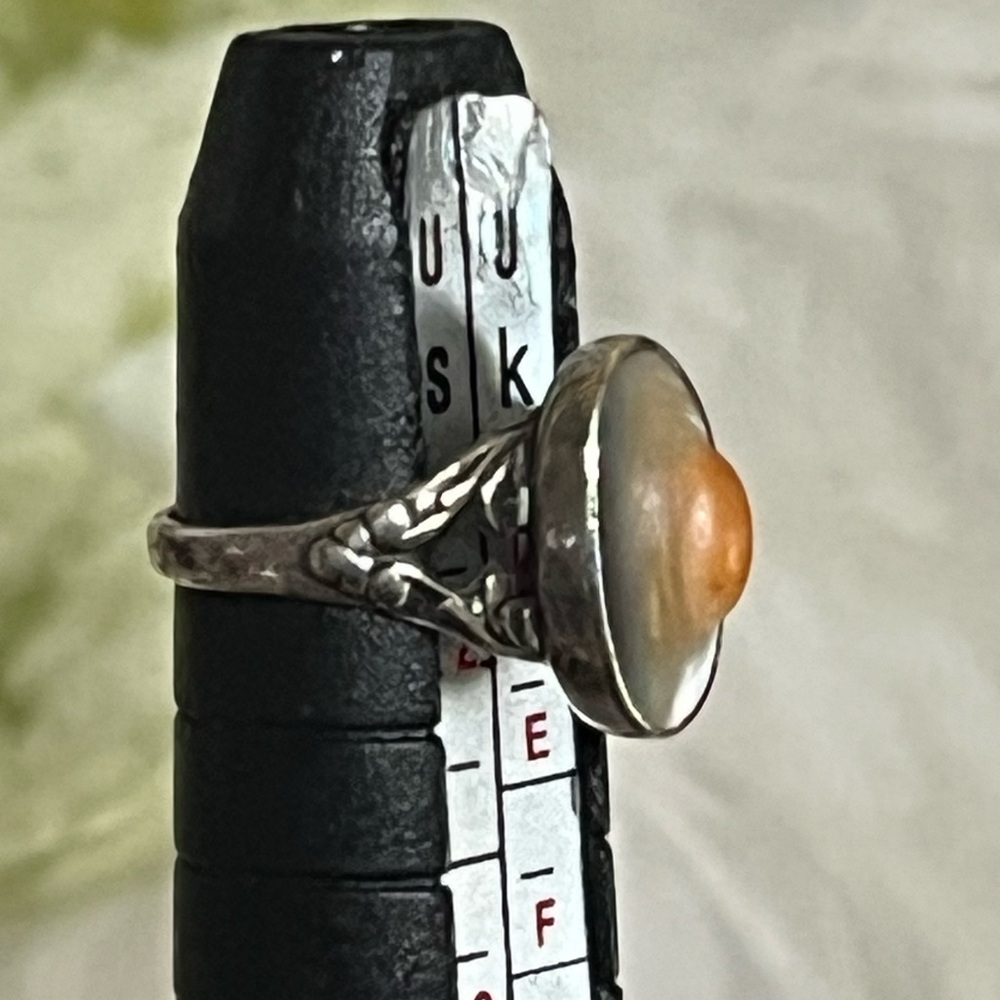 Tiny Old Blister Pearl Ring - Picture 11 of 13